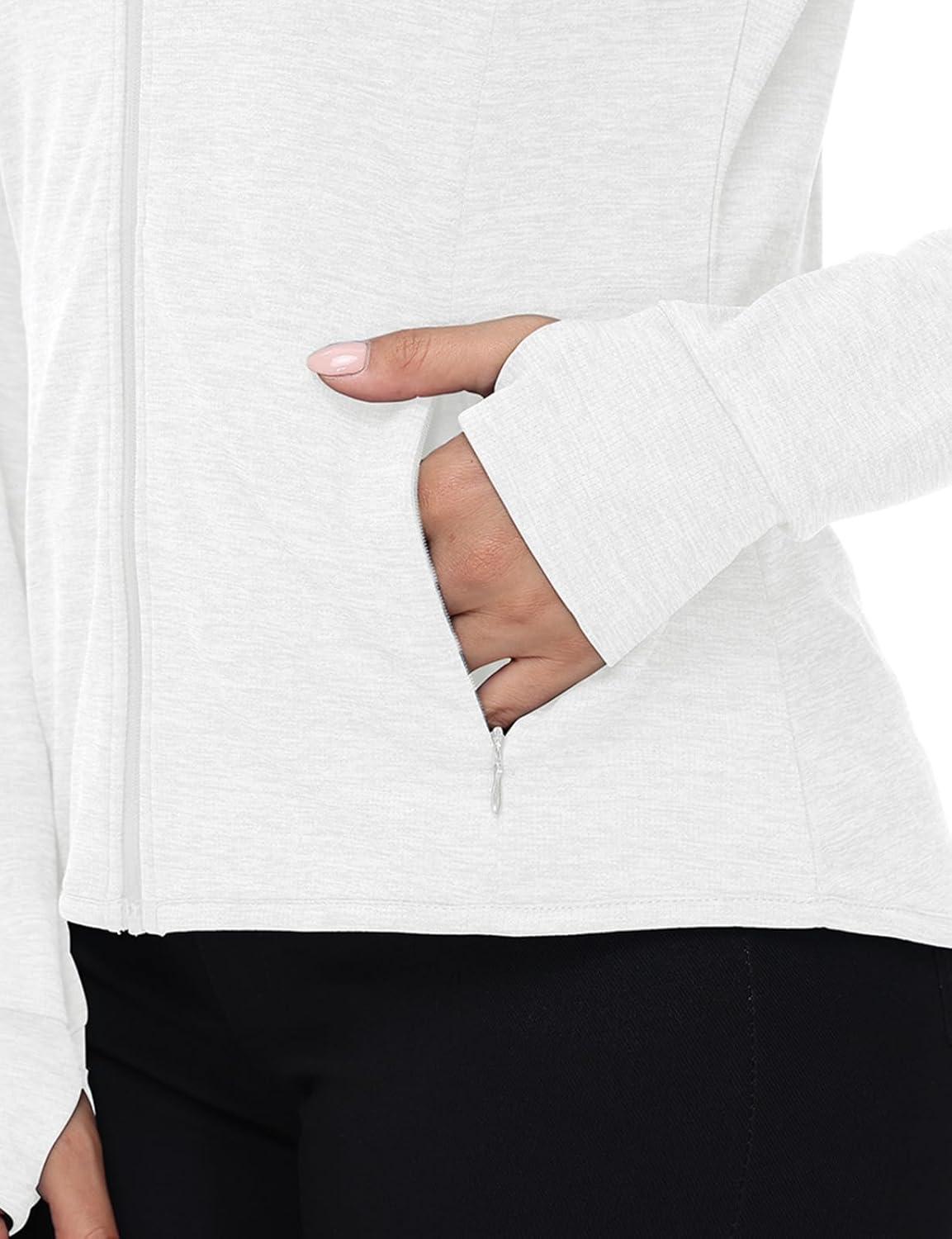 imageTBMPOY Womens UPF 50 Sun Protection Hoodie Jackets Light Weight Long Sleeve Shirts Hiking Outdoor Full Zip Tops13white