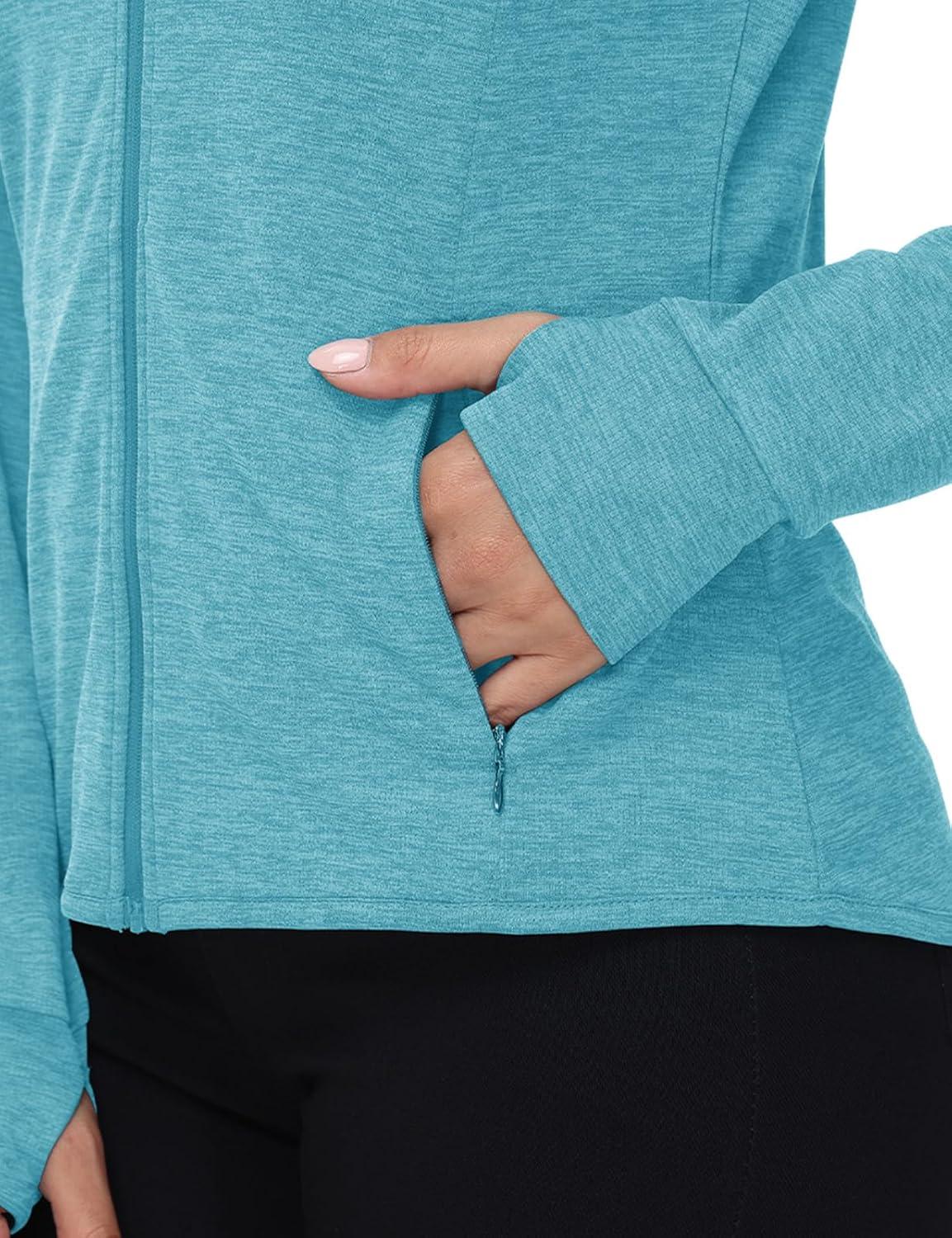 imageTBMPOY Womens UPF 50 Sun Protection Hoodie Jackets Light Weight Long Sleeve Shirts Hiking Outdoor Full Zip Tops3light Blue