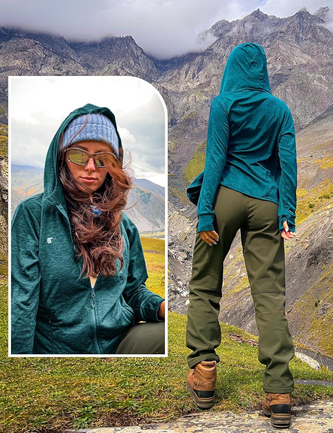 imageTBMPOY Womens UPF 50 Sun Protection Hoodie Jackets Light Weight Long Sleeve Shirts Hiking Outdoor Full Zip Tops6blue