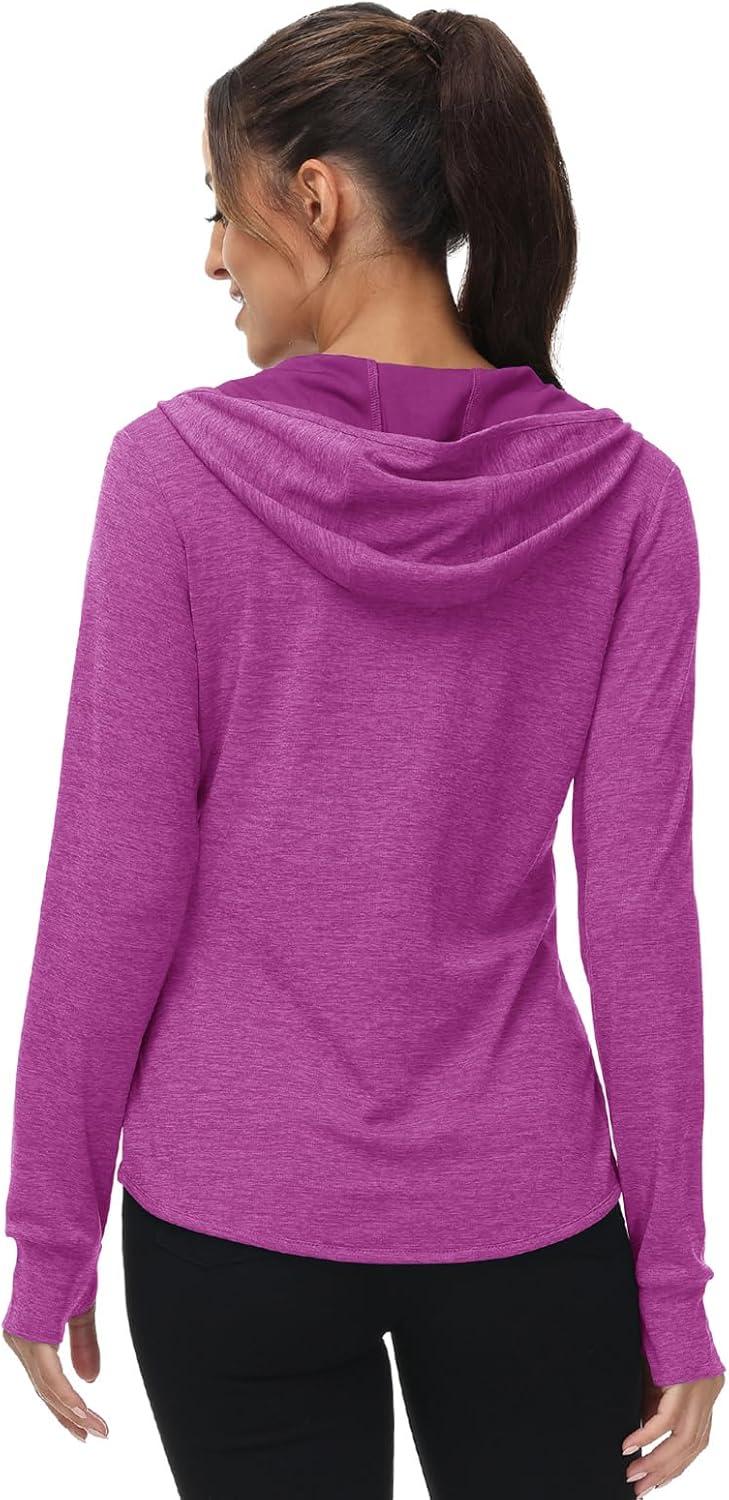 imageTBMPOY Womens UPF 50 Sun Protection Hoodie Jackets Light Weight Long Sleeve Shirts Hiking Outdoor Full Zip Tops7purple