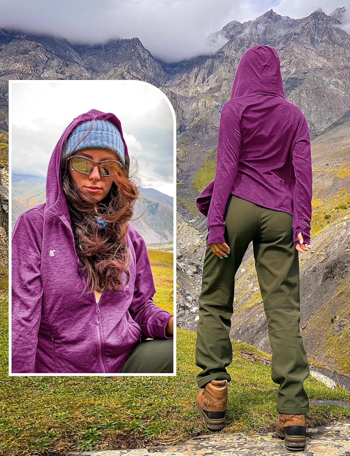 imageTBMPOY Womens UPF 50 Sun Protection Hoodie Jackets Light Weight Long Sleeve Shirts Hiking Outdoor Full Zip Tops7purple