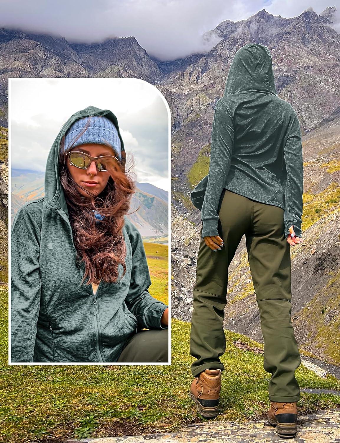 imageTBMPOY Womens UPF 50 Sun Protection Hoodie Jackets Light Weight Long Sleeve Shirts Hiking Outdoor Full Zip Tops8cyan