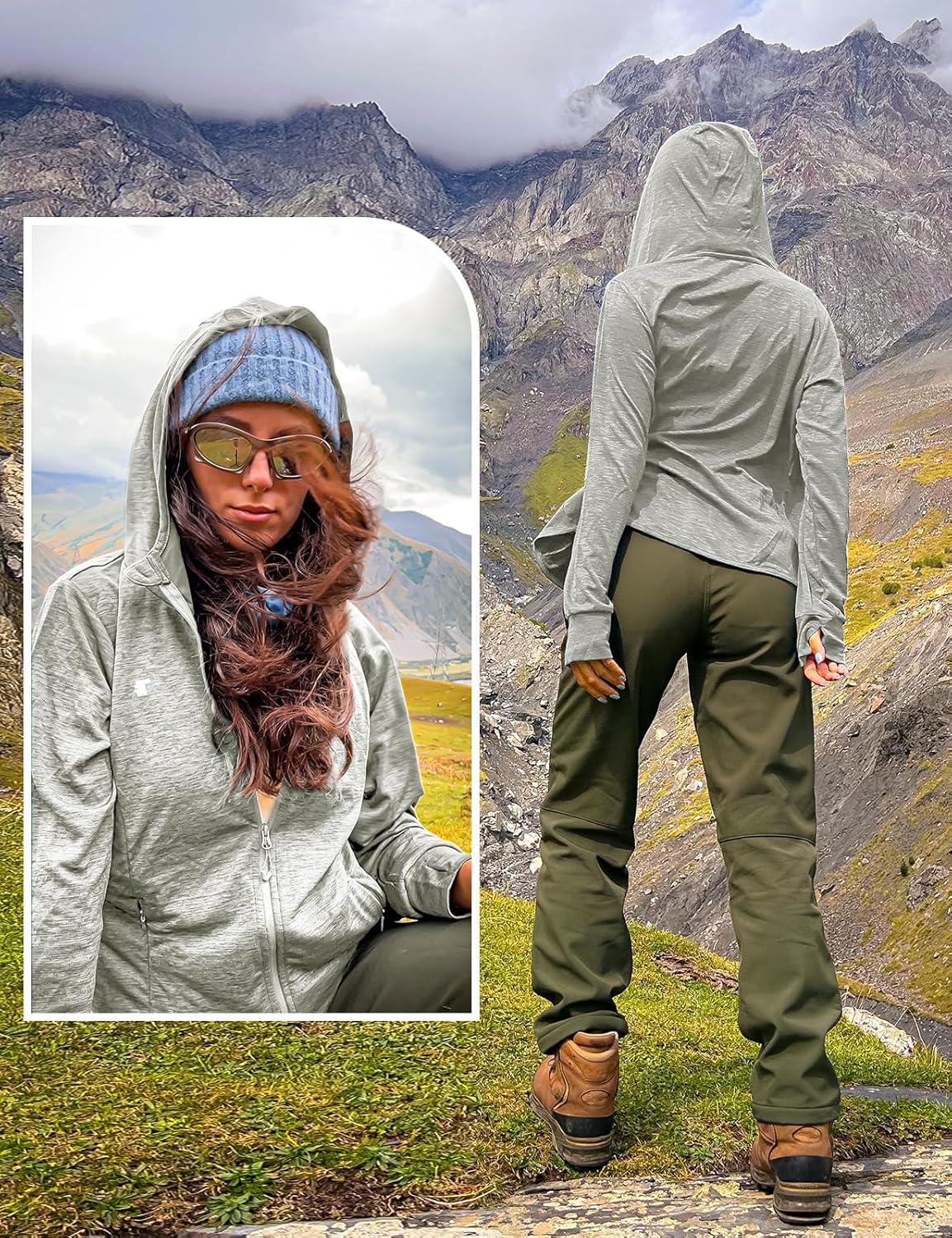 imageTBMPOY Womens UPF 50 Sun Protection Hoodie Jackets Light Weight Long Sleeve Shirts Hiking Outdoor Full Zip Tops9light Grey