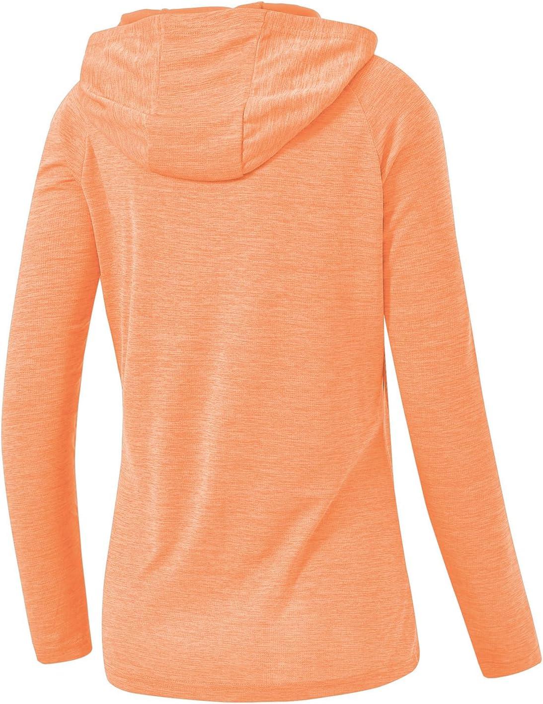 imageTBMPOY Womens UPF 50 Sun Protection Hoodie Shirt Long Sleeve Fishing Hiking Outdoor UV Shirt Lightweight10dark Orange