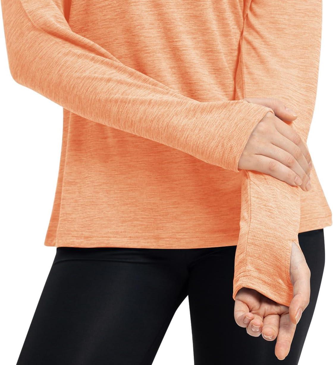 imageTBMPOY Womens UPF 50 Sun Protection Hoodie Shirt Long Sleeve Fishing Hiking Outdoor UV Shirt Lightweight10dark Orange