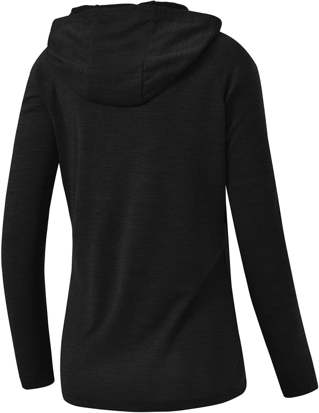 imageTBMPOY Womens UPF 50 Sun Protection Hoodie Shirt Long Sleeve Fishing Hiking Outdoor UV Shirt Lightweight12black