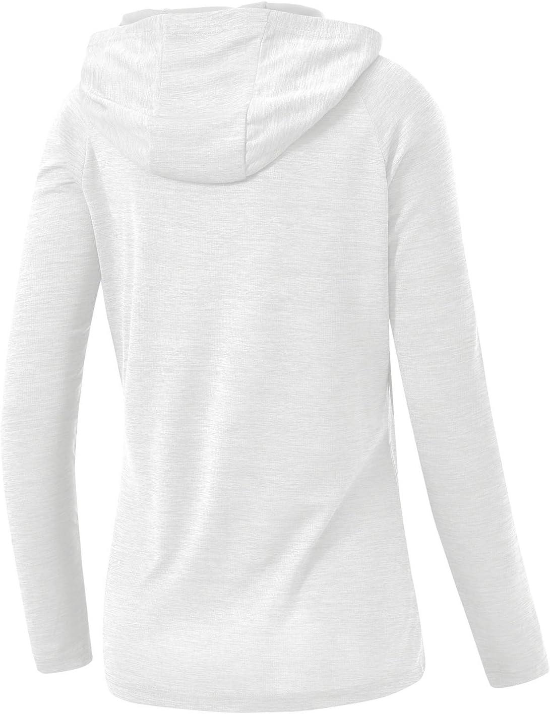 imageTBMPOY Womens UPF 50 Sun Protection Hoodie Shirt Long Sleeve Fishing Hiking Outdoor UV Shirt Lightweight13white