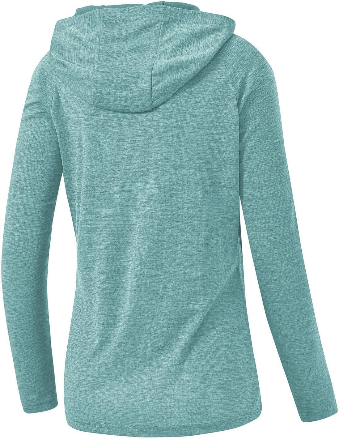 imageTBMPOY Womens UPF 50 Sun Protection Hoodie Shirt Long Sleeve Fishing Hiking Outdoor UV Shirt Lightweight15light Cyan