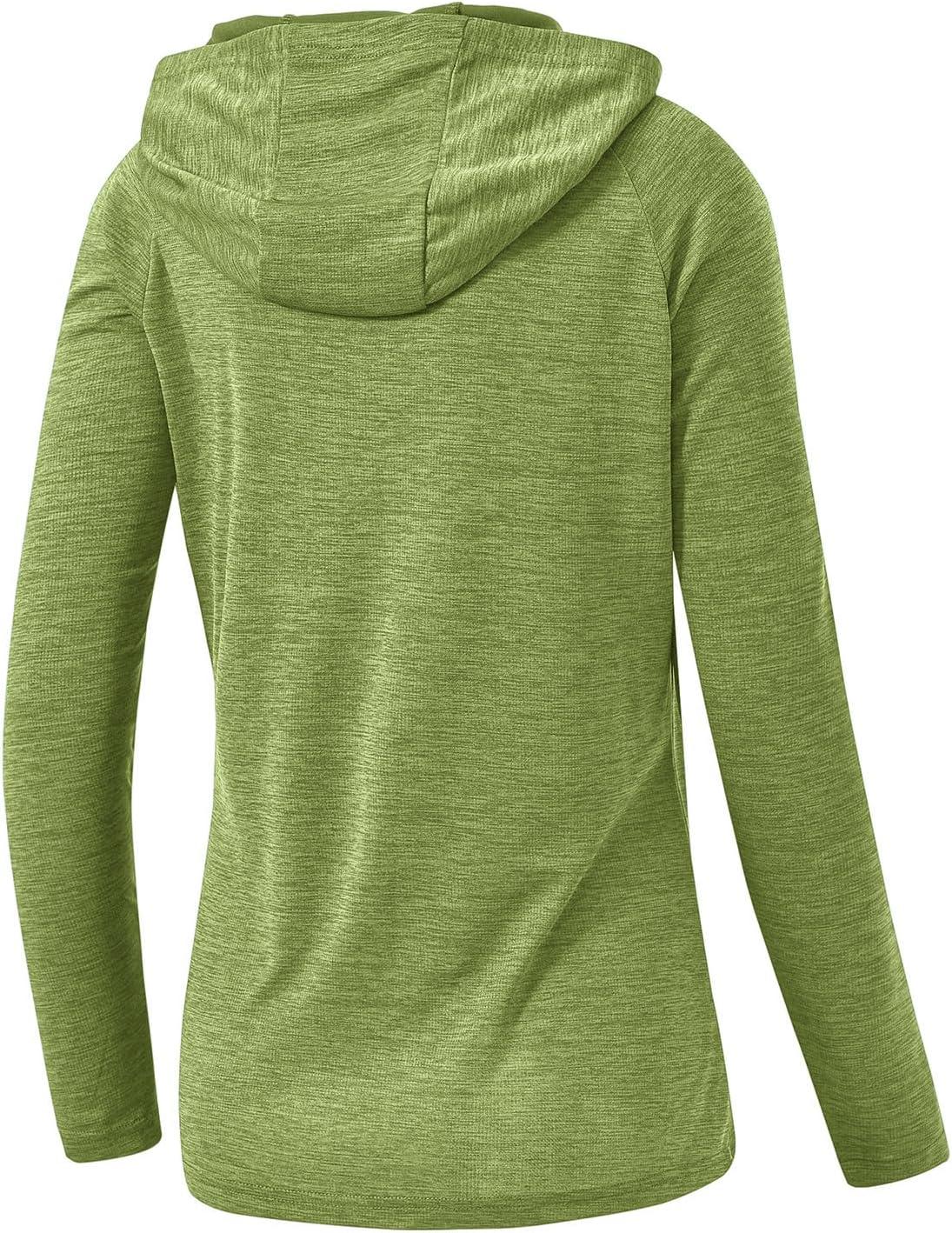imageTBMPOY Womens UPF 50 Sun Protection Hoodie Shirt Long Sleeve Fishing Hiking Outdoor UV Shirt Lightweight16fruit Green
