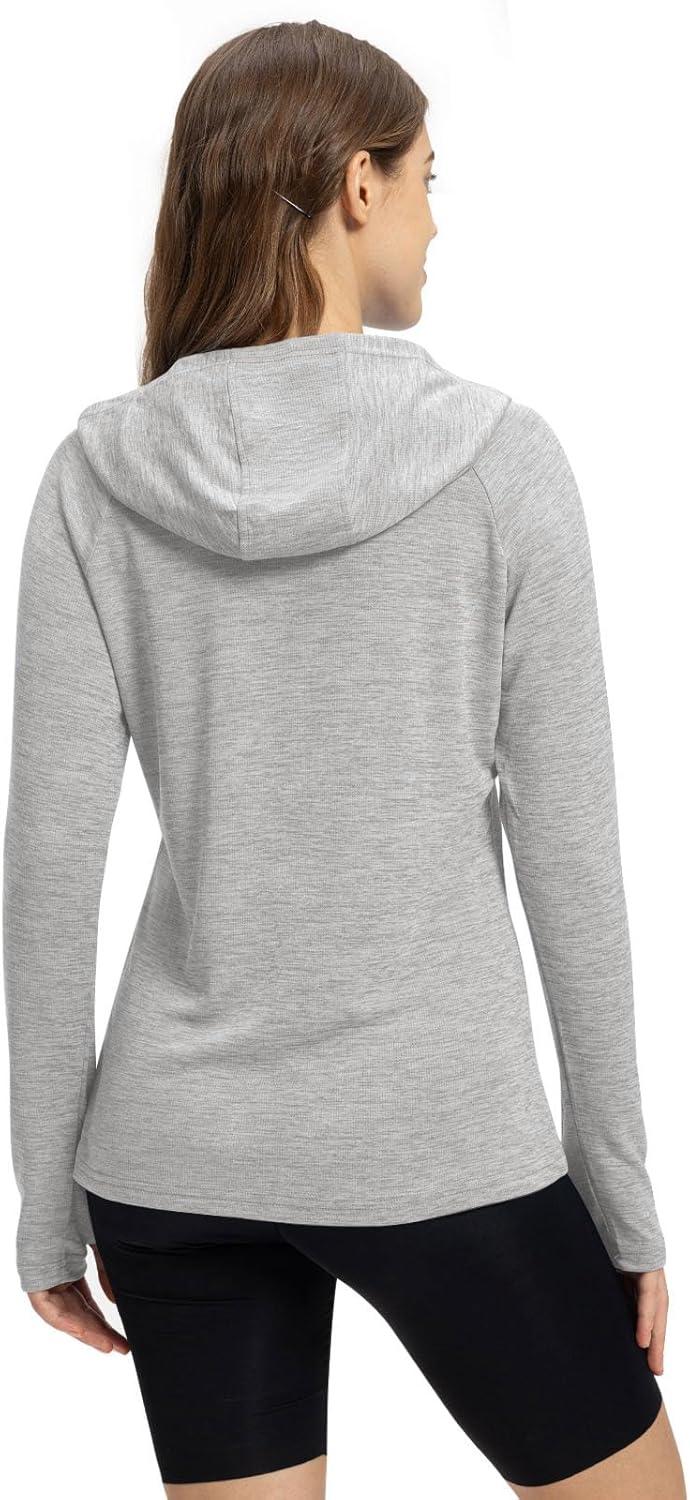 imageTBMPOY Womens UPF 50 Sun Protection Hoodie Shirt Long Sleeve Fishing Hiking Outdoor UV Shirt Lightweight17grey