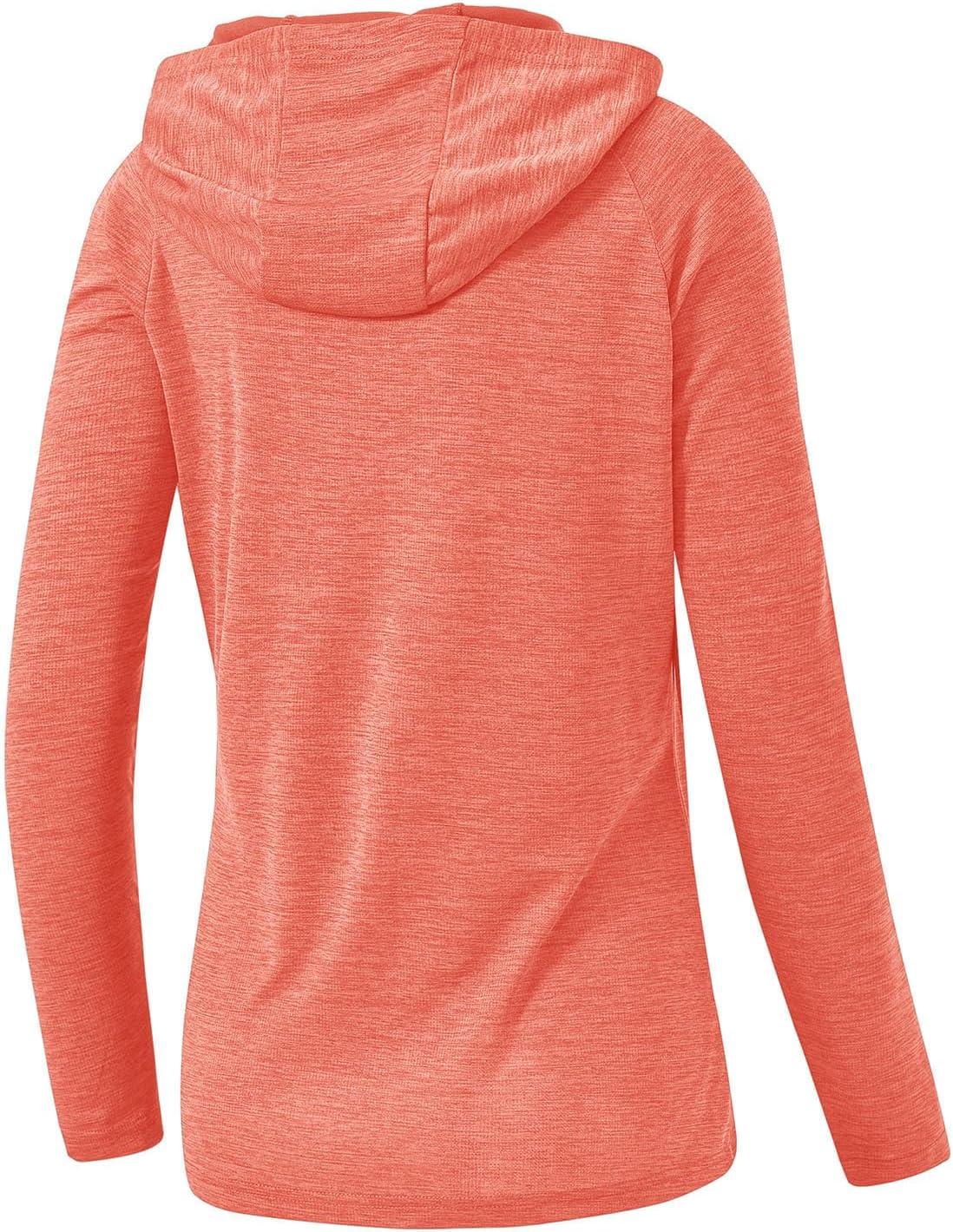 imageTBMPOY Womens UPF 50 Sun Protection Hoodie Shirt Long Sleeve Fishing Hiking Outdoor UV Shirt Lightweight18red