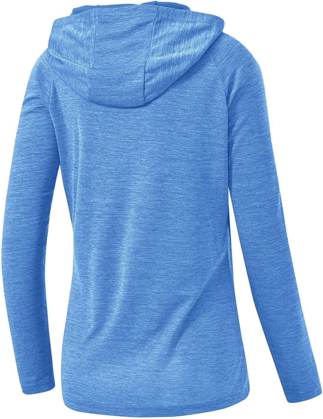 imageTBMPOY Womens UPF 50 Sun Protection Hoodie Shirt Long Sleeve Fishing Hiking Outdoor UV Shirt Lightweight19lake Blue
