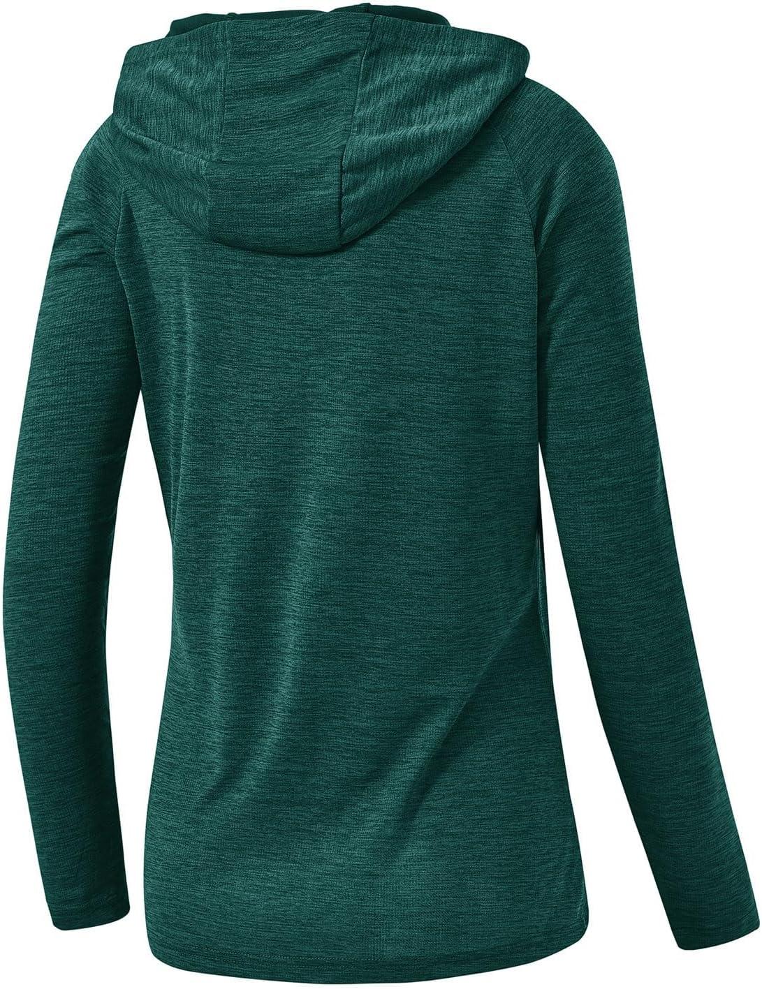 imageTBMPOY Womens UPF 50 Sun Protection Hoodie Shirt Long Sleeve Fishing Hiking Outdoor UV Shirt Lightweight1blackish Green