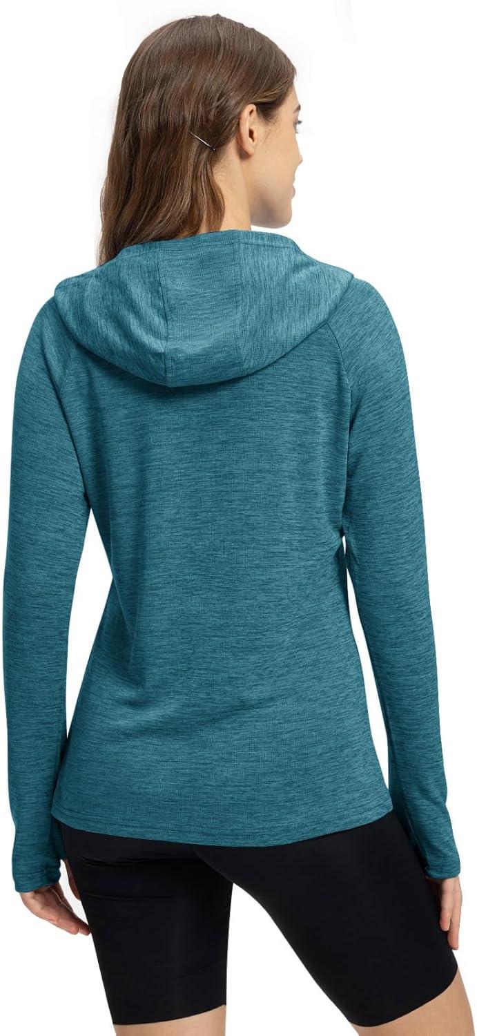 imageTBMPOY Womens UPF 50 Sun Protection Hoodie Shirt Long Sleeve Fishing Hiking Outdoor UV Shirt Lightweight2blue