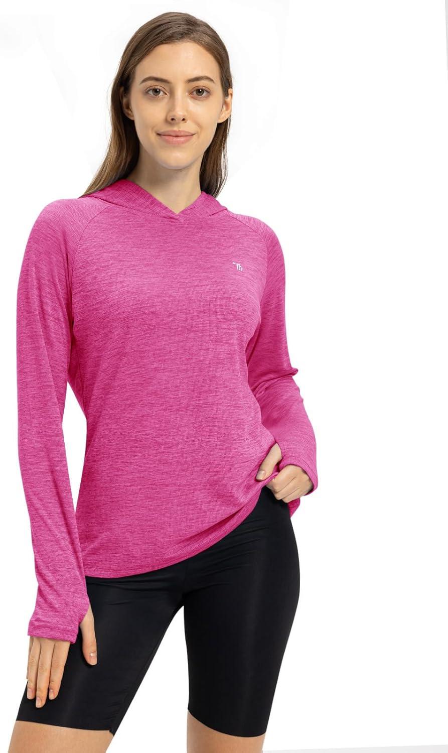 imageTBMPOY Womens UPF 50 Sun Protection Hoodie Shirt Long Sleeve Fishing Hiking Outdoor UV Shirt Lightweight4purple