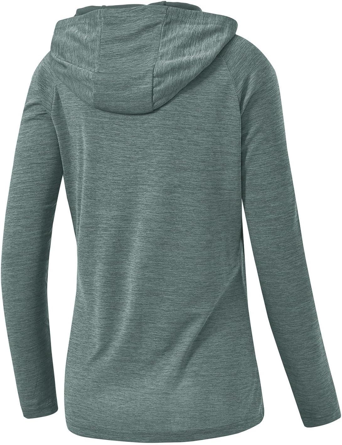 imageTBMPOY Womens UPF 50 Sun Protection Hoodie Shirt Long Sleeve Fishing Hiking Outdoor UV Shirt Lightweight6cyan