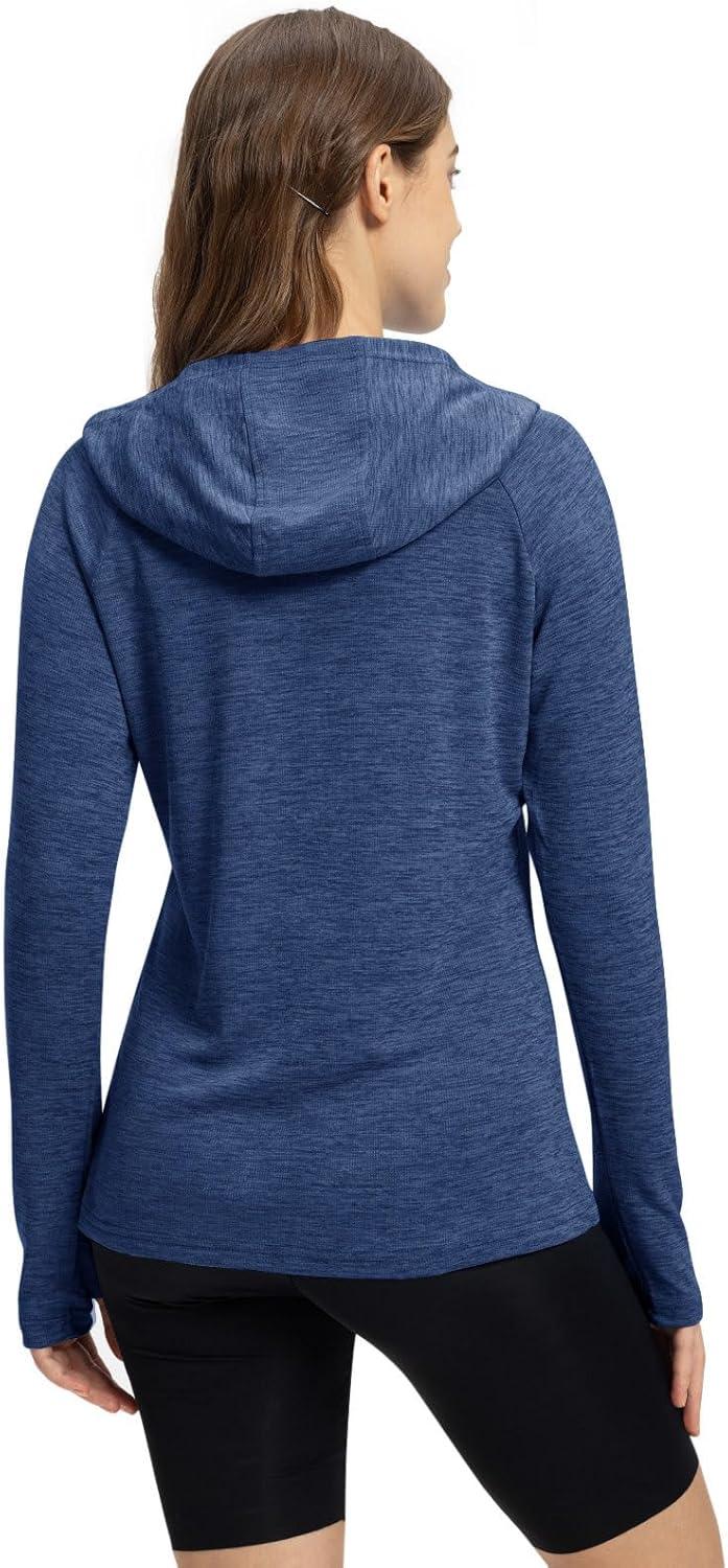 imageTBMPOY Womens UPF 50 Sun Protection Hoodie Shirt Long Sleeve Fishing Hiking Outdoor UV Shirt Lightweight7navy