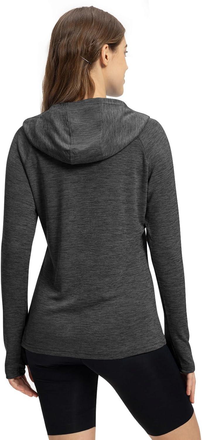 imageTBMPOY Womens UPF 50 Sun Protection Hoodie Shirt Long Sleeve Fishing Hiking Outdoor UV Shirt Lightweight8dark Grey