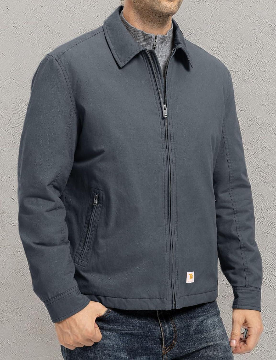imageTBMPOY mens Men Work CoatsSteel Greythick