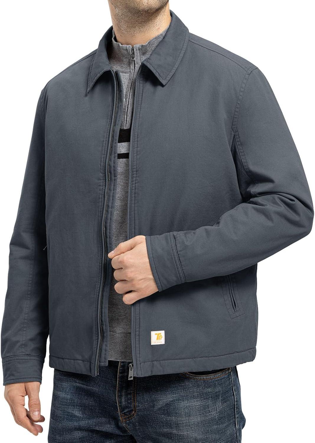 imageTBMPOY mens Men Work CoatsSteel Greythick