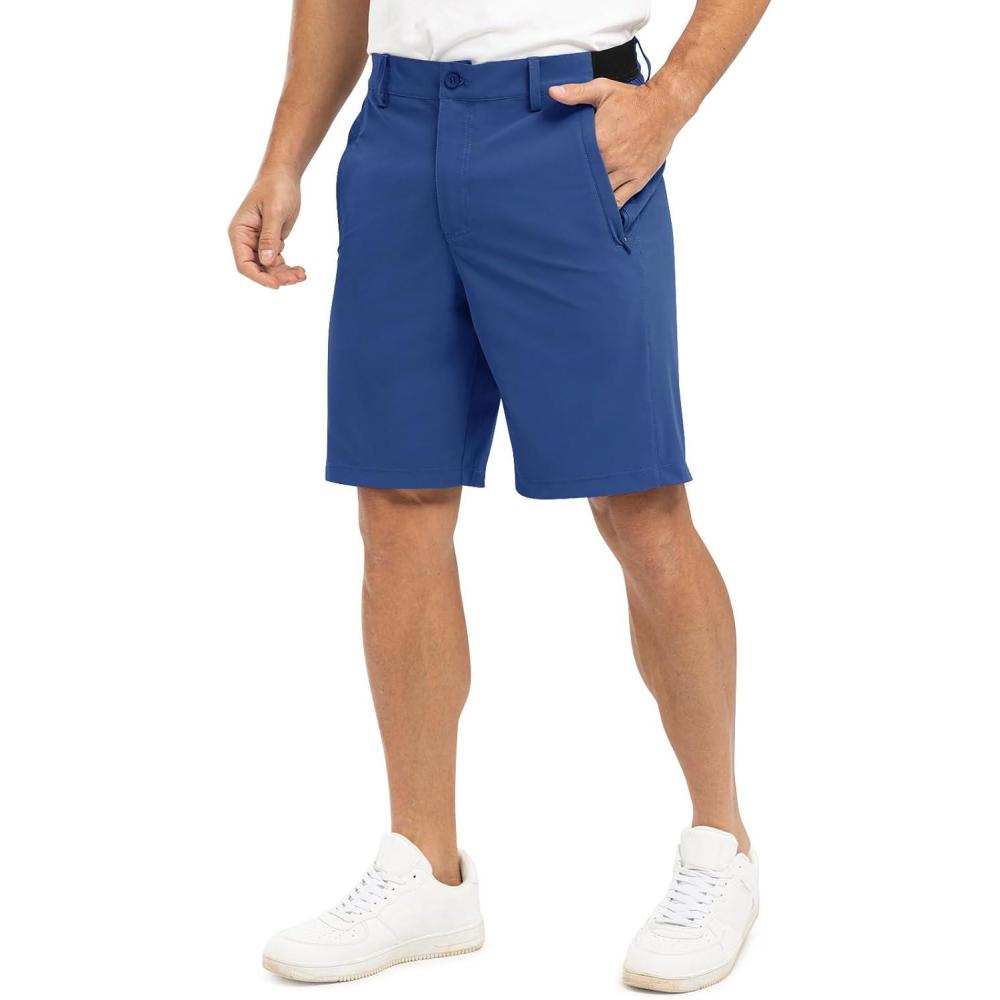 imageTBMPOY Mens 9quot Golf Shorts Quick Dry Casual Shorts Dress Shorts Flat Front Stretch Lightweight for Work Business TravelRoyal Blue