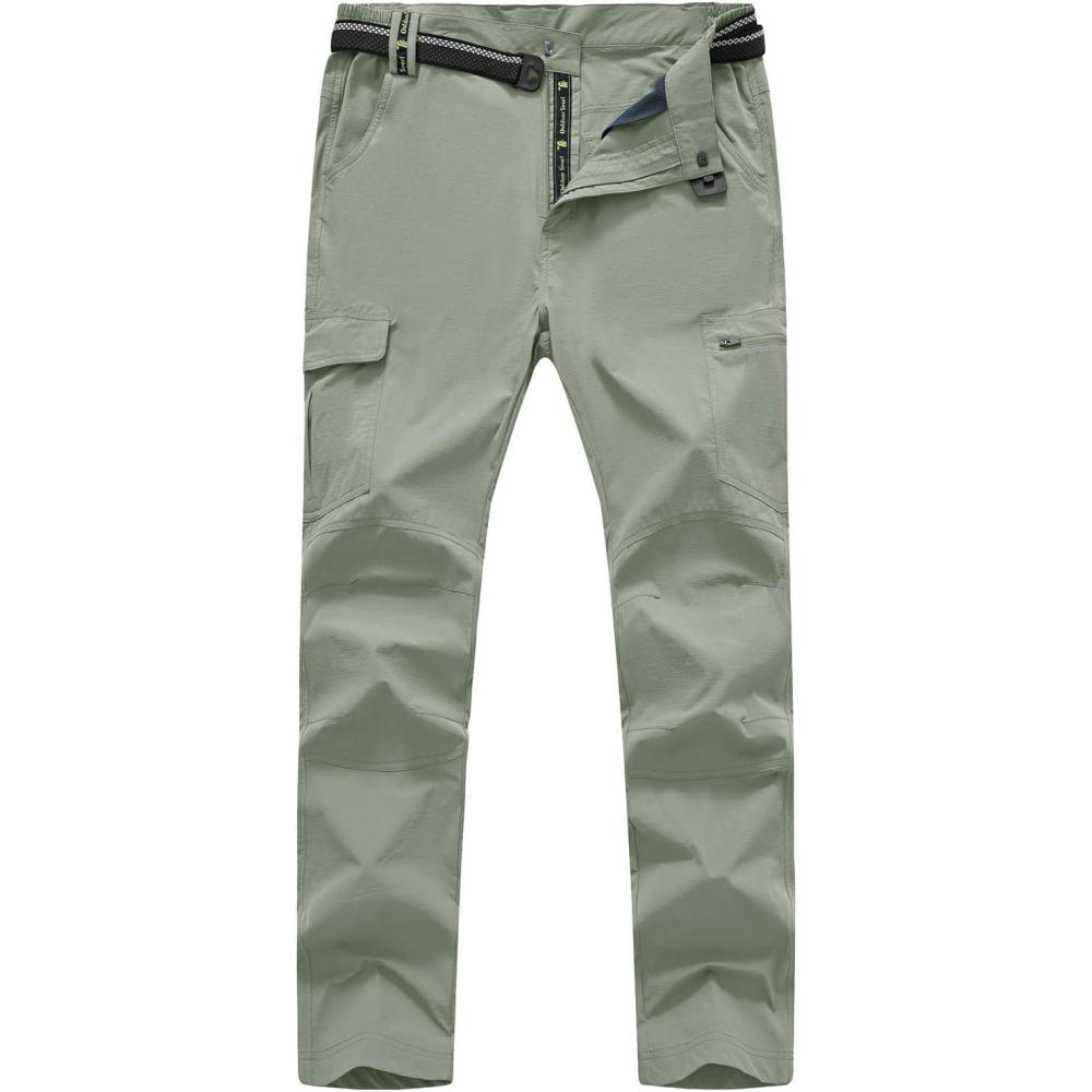 imageTBMPOY Mens Hiking Cargo Pants Lightweight Waterproof Quick Dry Outdoor Summer Fishing Camping Mountain PantC16sage Green
