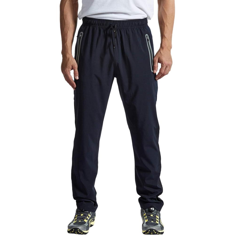 imageTBMPOY Mens Hiking Pants Quick Dry Lightweight Travel Track Running Active Jogger Sweatpants with PocketsB22dark Blue
