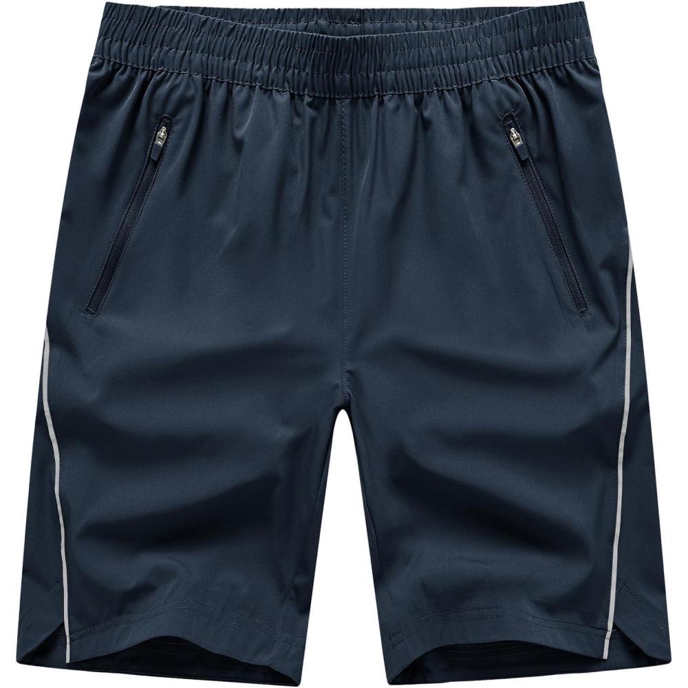 imageTBMPOY Mens Hiking Shorts Quick Dry Athletic Gym Workout Short with Zipper PocketsC14navy
