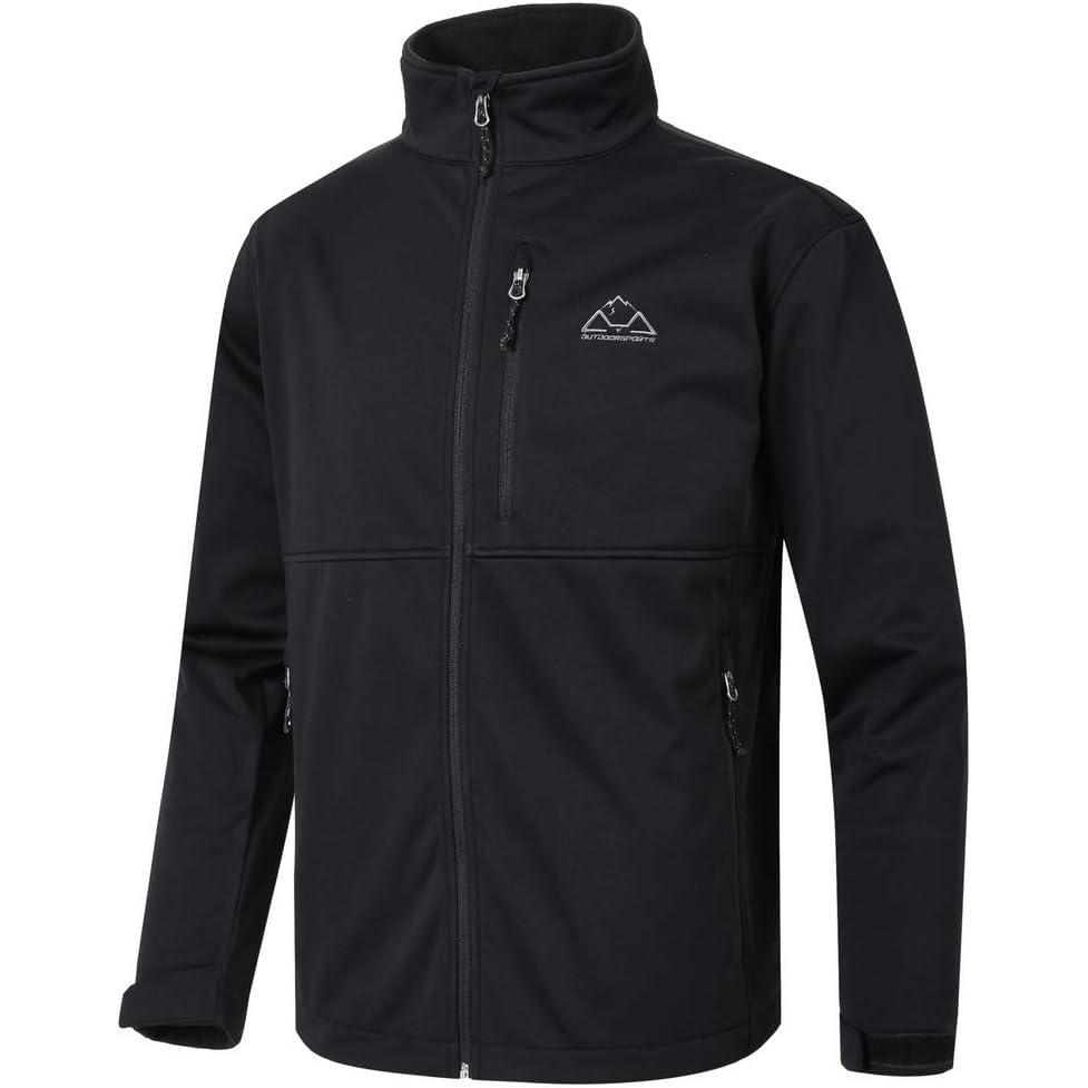 imageTBMPOY Mens Softshell Windproof Jacket Outdoor FleeceLined Water Resistant Coat Winter Outerwear