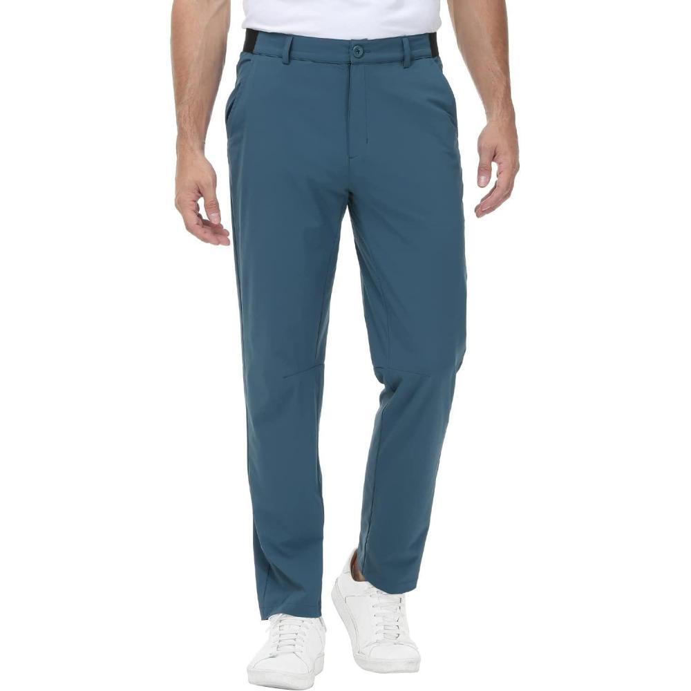 imageTBMPOY Mens Stretch Golf Pants Lightweight Quick Dry Casual Work Pant with 3 Pockets01stone Blue