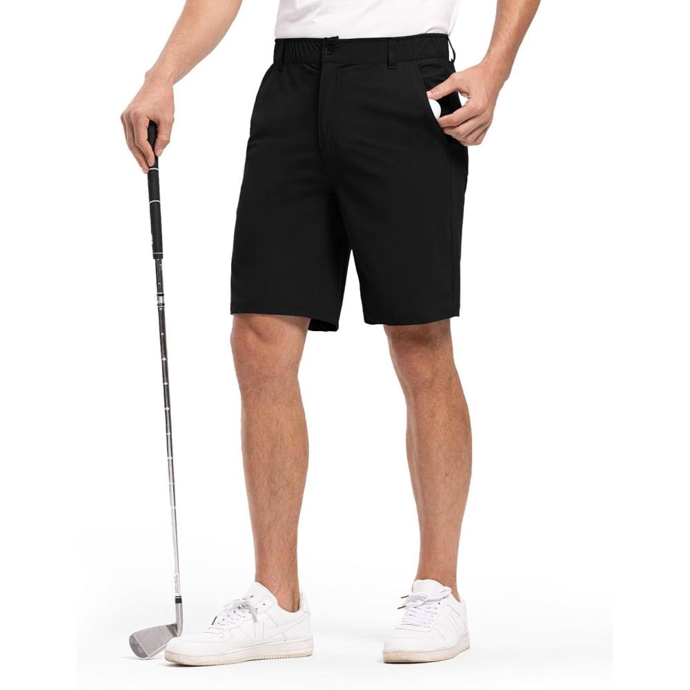 imageTBMPOY Mens Stretch Golf Work Shorts 5 Pockets Cargo Hiking Lightweight Quick Dry Short for Travel Camping