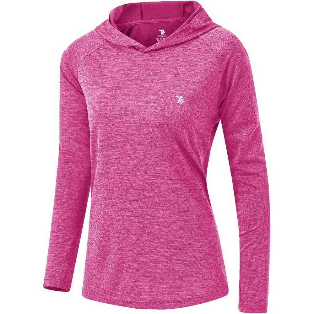 imageTBMPOY Womens UPF 50 Sun Protection Hoodie Shirt Long Sleeve Fishing Hiking Outdoor UV Shirt Lightweight4purple