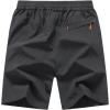 imageTBMPOY Mens 7quot Running Hiking Shorts Quick Dry Athletic Gym Outdoor Sports Workout Short 3 Zipper PocketsA1grey