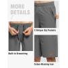 imageTBMPOY Mens 7quot Running Hiking Shorts Quick Dry Athletic Gym Outdoor Sports Workout Short 3 Zipper PocketsA20steel Gray