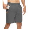 imageTBMPOY Mens 7quot Running Hiking Shorts Quick Dry Athletic Gym Outdoor Sports Workout Short 3 Zipper PocketsA20steel Gray
