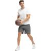imageTBMPOY Mens 7quot Running Hiking Shorts Quick Dry Athletic Gym Outdoor Sports Workout Short 3 Zipper PocketsA20steel Gray