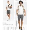 imageTBMPOY Mens 7quot Running Hiking Shorts Quick Dry Athletic Gym Outdoor Sports Workout Short 3 Zipper PocketsA20steel Gray