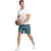 imageTBMPOY Mens 7quot Running Hiking Shorts Quick Dry Athletic Gym Outdoor Sports Workout Short 3 Zipper PocketsA21dusty Blue
