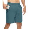 imageTBMPOY Mens 7quot Running Hiking Shorts Quick Dry Athletic Gym Outdoor Sports Workout Short 3 Zipper PocketsA21dusty Blue