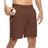 imageTBMPOY Mens 7quot Running Hiking Shorts Quick Dry Athletic Gym Outdoor Sports Workout Short 3 Zipper PocketsA22brown