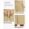 imageTBMPOY Mens 7quot Running Hiking Shorts Quick Dry Athletic Gym Outdoor Sports Workout Short 3 Zipper PocketsA24light Khaki