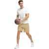 imageTBMPOY Mens 7quot Running Hiking Shorts Quick Dry Athletic Gym Outdoor Sports Workout Short 3 Zipper PocketsA24light Khaki