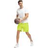 imageTBMPOY Mens 7quot Running Hiking Shorts Quick Dry Athletic Gym Outdoor Sports Workout Short 3 Zipper PocketsA25fluorescent Green