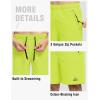 imageTBMPOY Mens 7quot Running Hiking Shorts Quick Dry Athletic Gym Outdoor Sports Workout Short 3 Zipper PocketsA25fluorescent Green