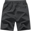 imageTBMPOY Mens 7quot Running Hiking Shorts Quick Dry Athletic Gym Outdoor Sports Workout Short 3 Zipper PocketsA26dark GreyGreen