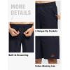 imageTBMPOY Mens 7quot Running Hiking Shorts Quick Dry Athletic Gym Outdoor Sports Workout Short 3 Zipper PocketsA27dark BlueRed