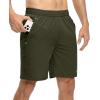 imageTBMPOY Mens 7quot Running Hiking Shorts Quick Dry Athletic Gym Outdoor Sports Workout Short 3 Zipper PocketsA28army GreenGreen
