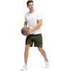 imageTBMPOY Mens 7quot Running Hiking Shorts Quick Dry Athletic Gym Outdoor Sports Workout Short 3 Zipper PocketsA28army GreenGreen