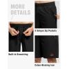 imageTBMPOY Mens 7quot Running Hiking Shorts Quick Dry Athletic Gym Outdoor Sports Workout Short 3 Zipper PocketsA2blackRed