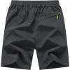 imageTBMPOY Mens 7quot Running Hiking Shorts Quick Dry Athletic Gym Outdoor Sports Workout Short 3 Zipper PocketsA30dark GreyGreen